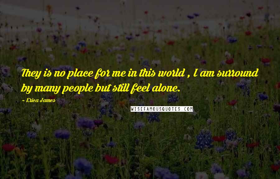 Erica James Quotes: They is no place for me in this world , I am surround by many people but still feel alone.