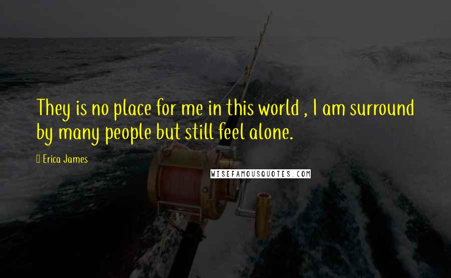 Erica James Quotes: They is no place for me in this world , I am surround by many people but still feel alone.