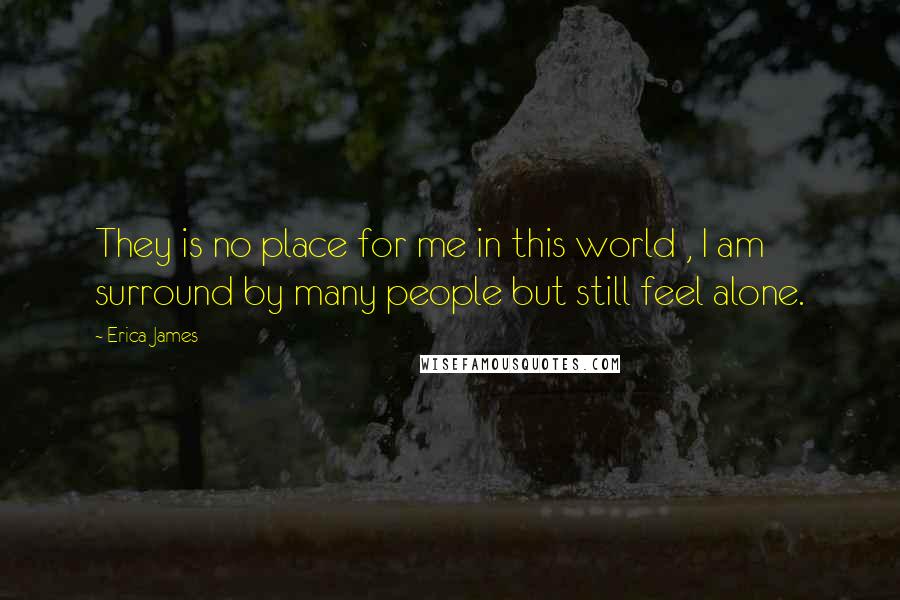 Erica James Quotes: They is no place for me in this world , I am surround by many people but still feel alone.