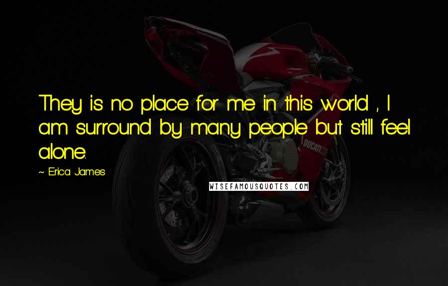 Erica James Quotes: They is no place for me in this world , I am surround by many people but still feel alone.