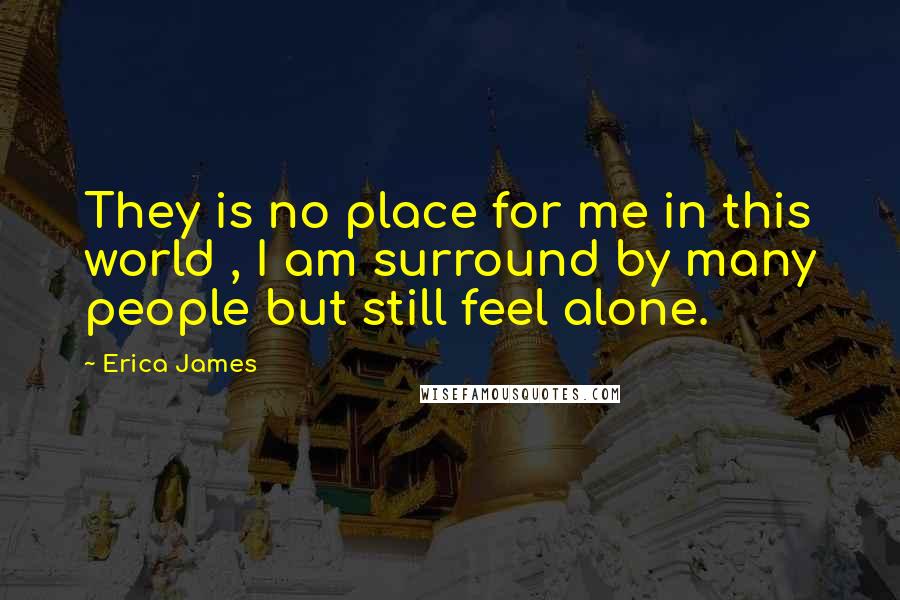 Erica James Quotes: They is no place for me in this world , I am surround by many people but still feel alone.