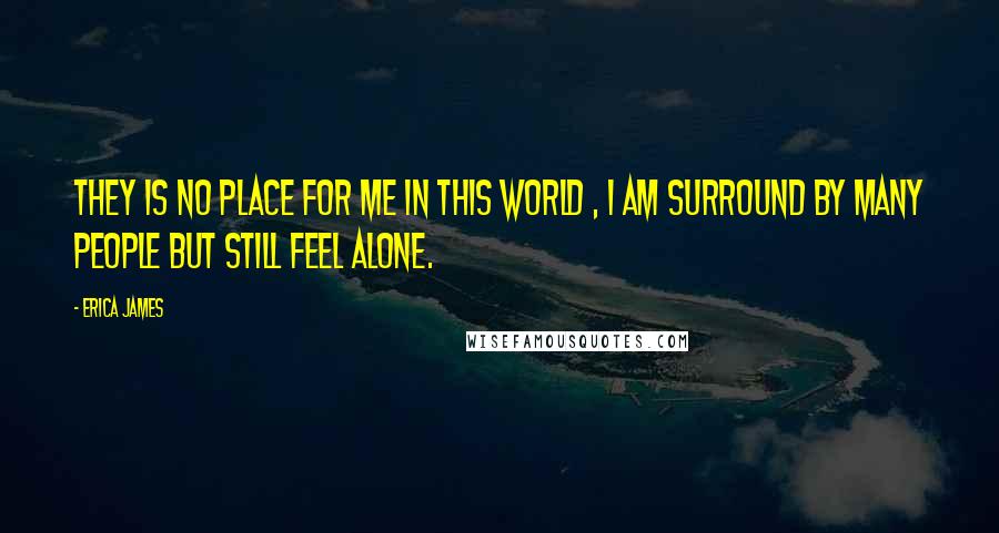 Erica James Quotes: They is no place for me in this world , I am surround by many people but still feel alone.