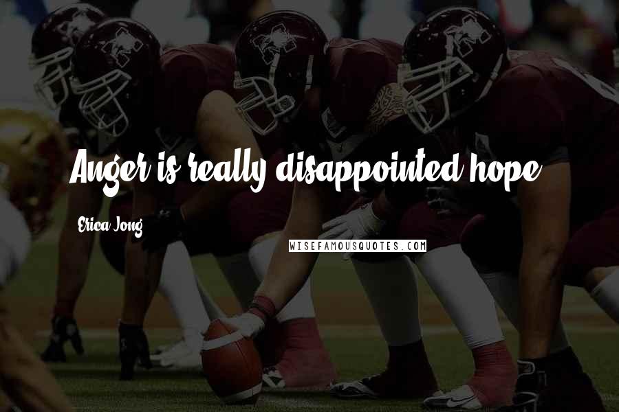 Erica Jong Quotes: Anger is really disappointed hope.