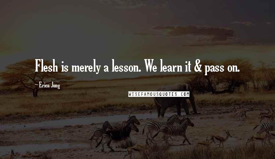 Erica Jong Quotes: Flesh is merely a lesson. We learn it & pass on.