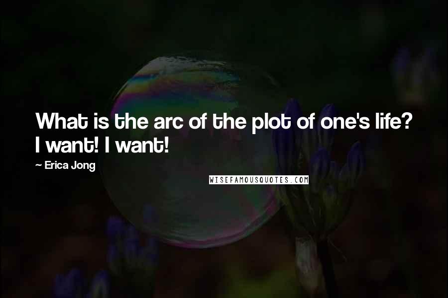 Erica Jong Quotes: What is the arc of the plot of one's life? I want! I want!