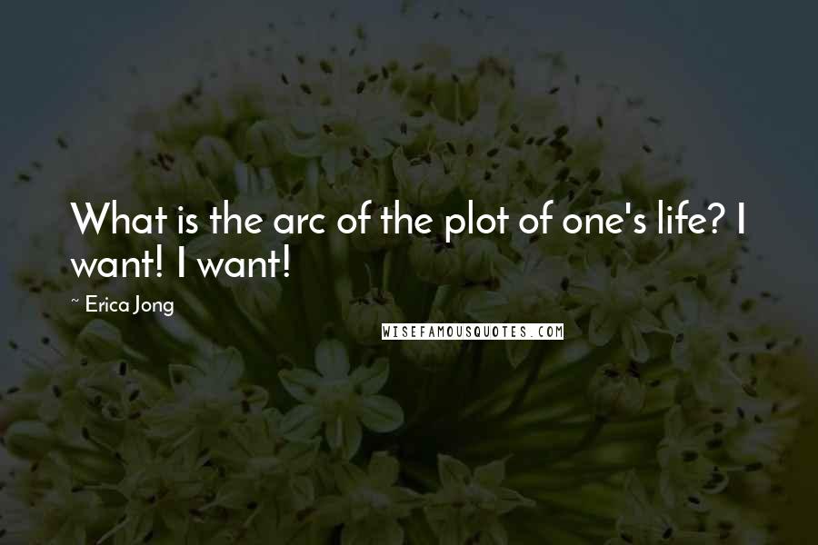 Erica Jong Quotes: What is the arc of the plot of one's life? I want! I want!