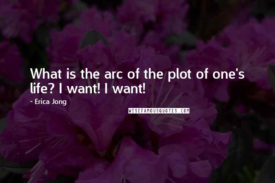 Erica Jong Quotes: What is the arc of the plot of one's life? I want! I want!