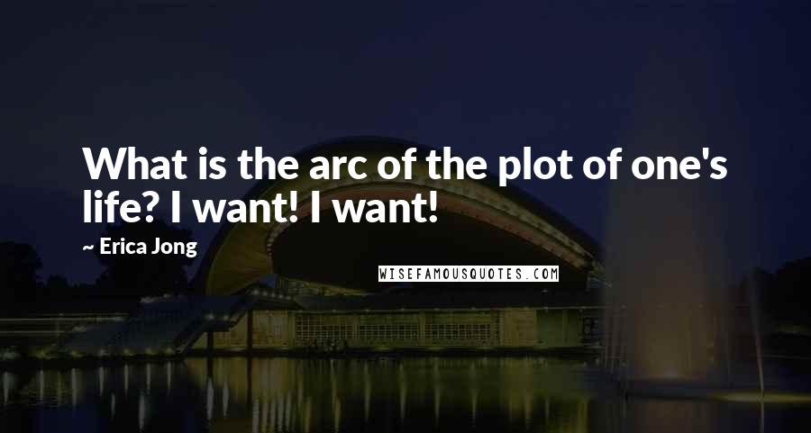 Erica Jong Quotes: What is the arc of the plot of one's life? I want! I want!