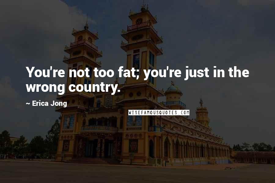 Erica Jong Quotes: You're not too fat; you're just in the wrong country.