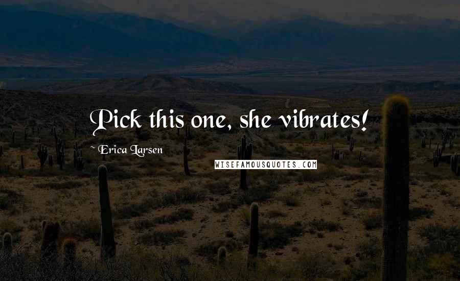 Erica Larsen Quotes: Pick this one, she vibrates!