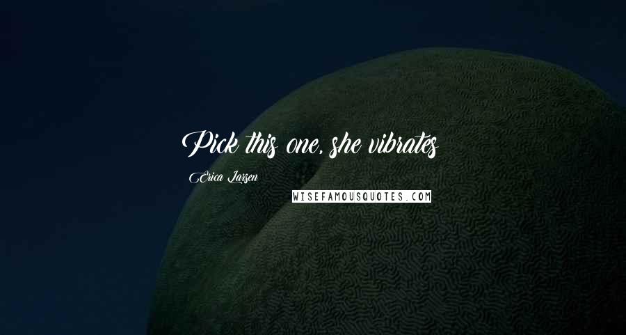 Erica Larsen Quotes: Pick this one, she vibrates!