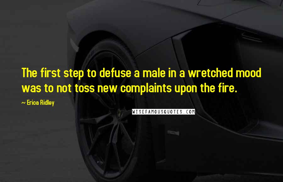 Erica Ridley Quotes: The first step to defuse a male in a wretched mood was to not toss new complaints upon the fire.