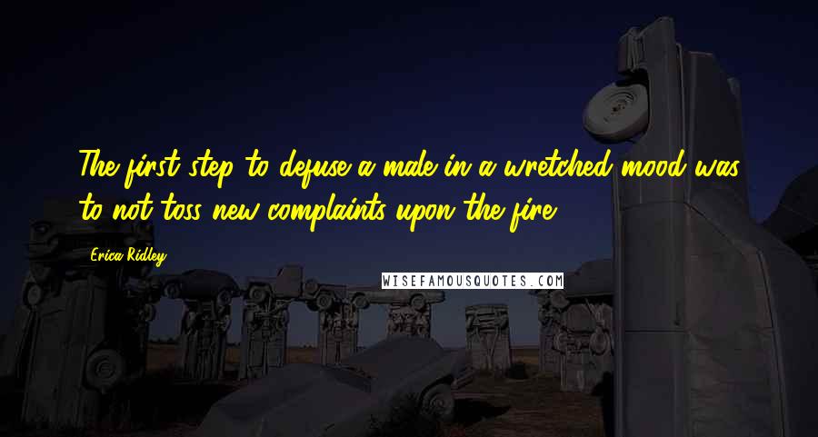 Erica Ridley Quotes: The first step to defuse a male in a wretched mood was to not toss new complaints upon the fire.