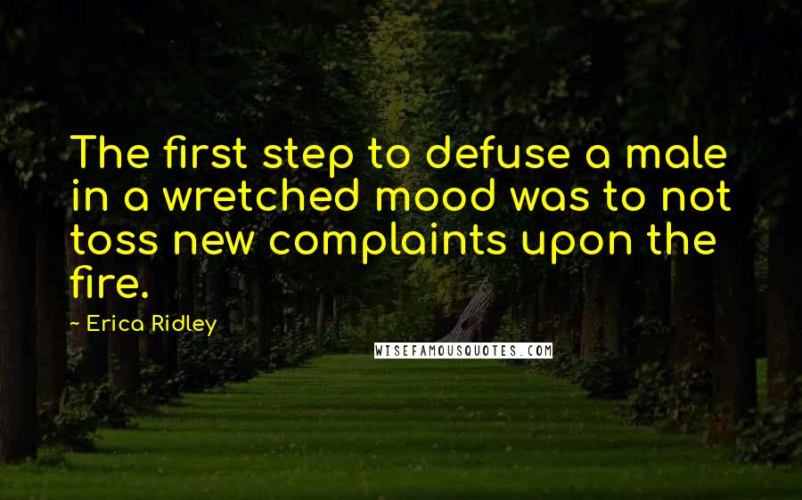 Erica Ridley Quotes: The first step to defuse a male in a wretched mood was to not toss new complaints upon the fire.