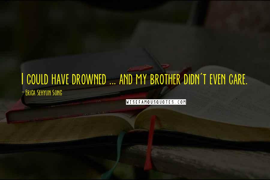 Erica Sehyun Song Quotes: I could have drowned ... and my brother didn't even care.