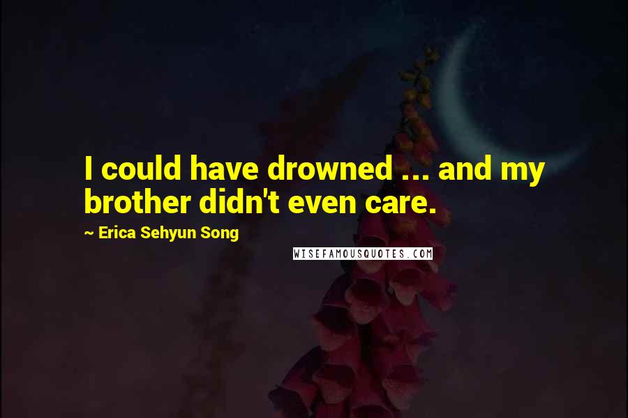 Erica Sehyun Song Quotes: I could have drowned ... and my brother didn't even care.