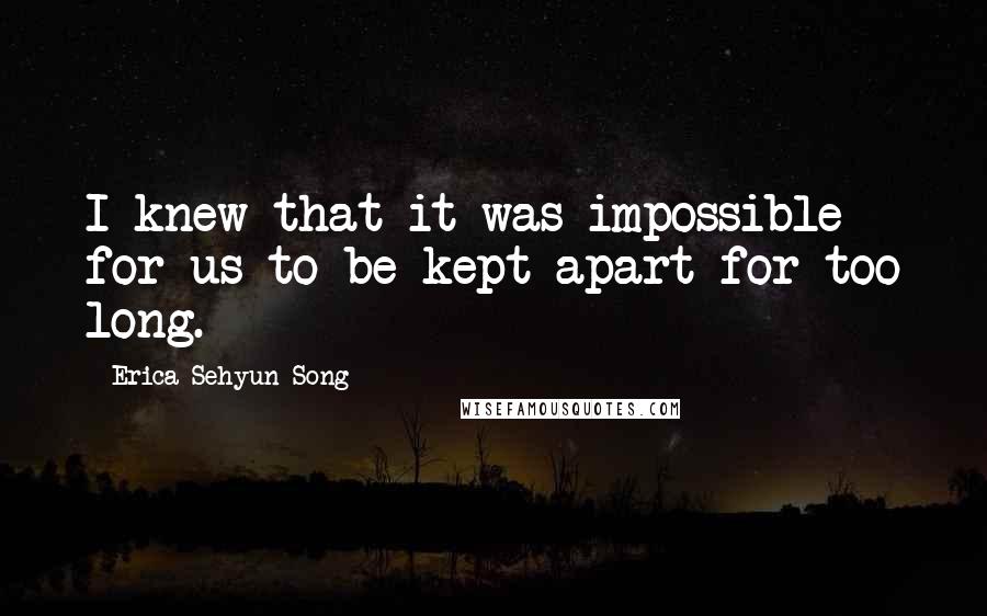 Erica Sehyun Song Quotes: I knew that it was impossible for us to be kept apart for too long.