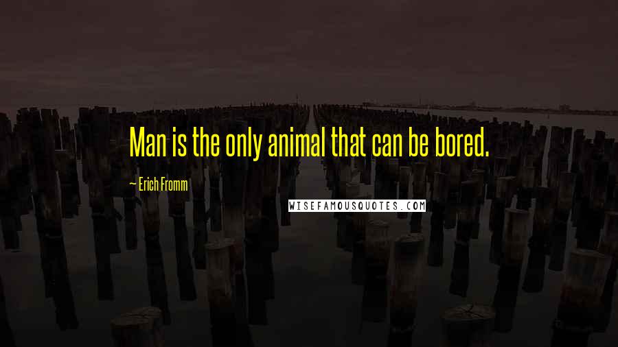 Erich Fromm Quotes: Man is the only animal that can be bored.