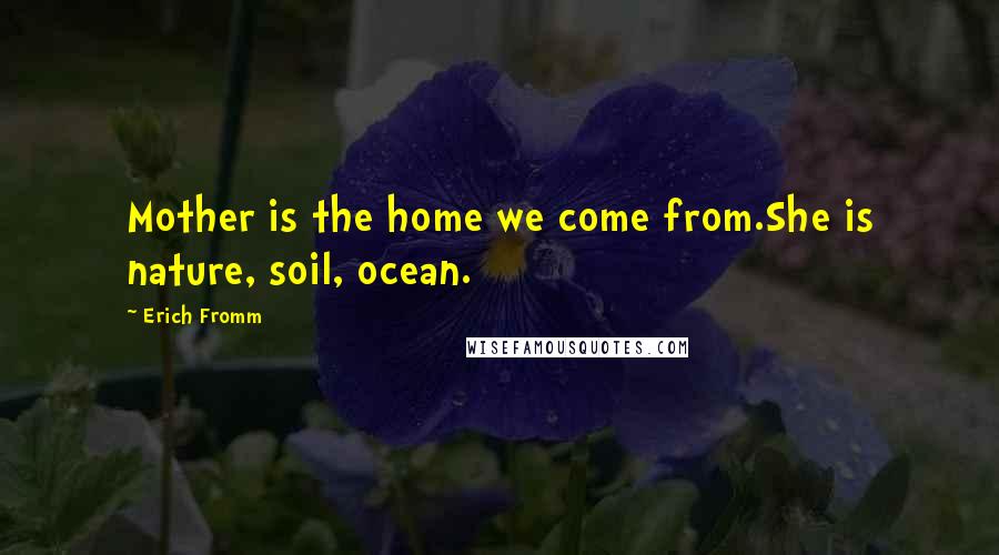 Erich Fromm Quotes: Mother is the home we come from.She is nature, soil, ocean.