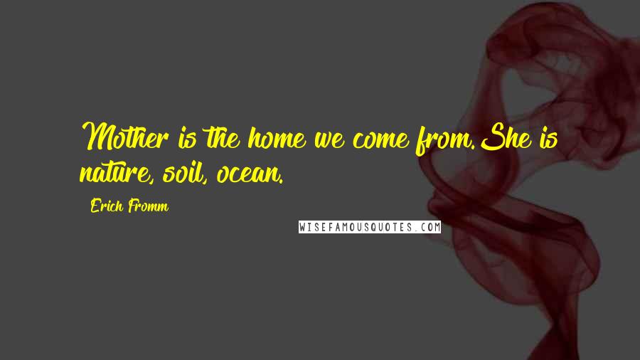 Erich Fromm Quotes: Mother is the home we come from.She is nature, soil, ocean.