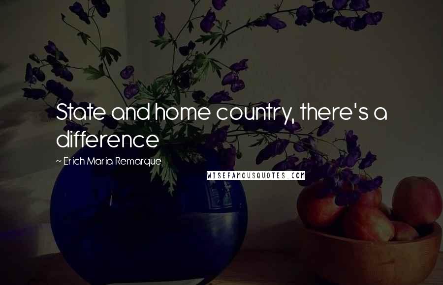 Erich Maria Remarque Quotes: State and home country, there's a difference