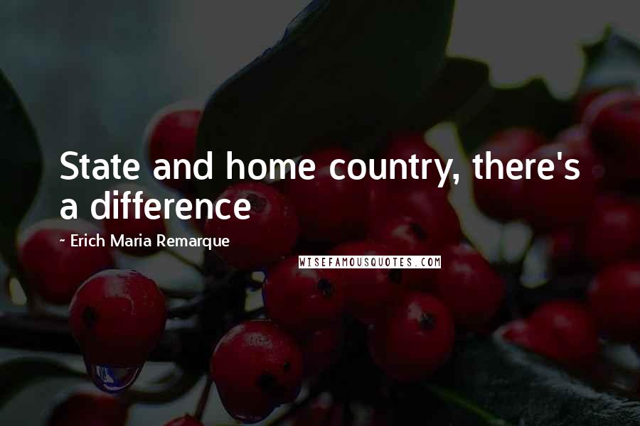 Erich Maria Remarque Quotes: State and home country, there's a difference