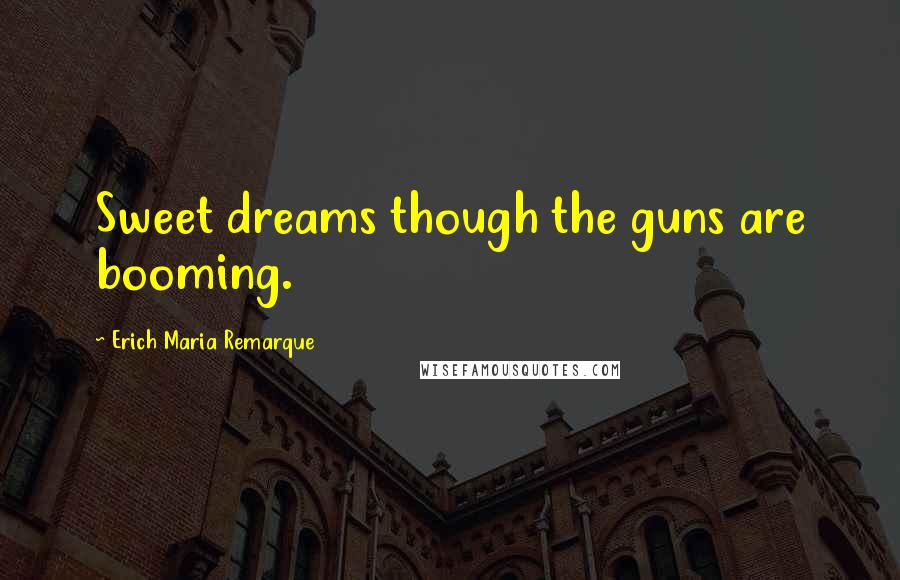 Erich Maria Remarque Quotes: Sweet dreams though the guns are booming.