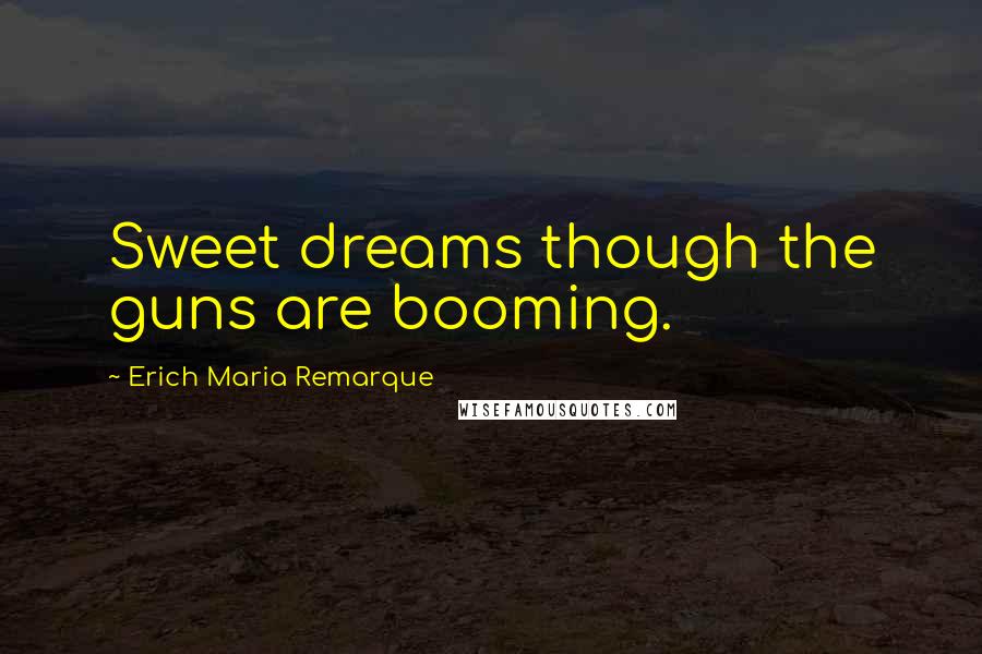 Erich Maria Remarque Quotes: Sweet dreams though the guns are booming.