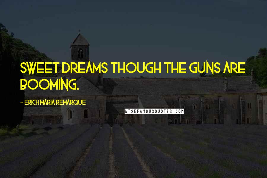 Erich Maria Remarque Quotes: Sweet dreams though the guns are booming.