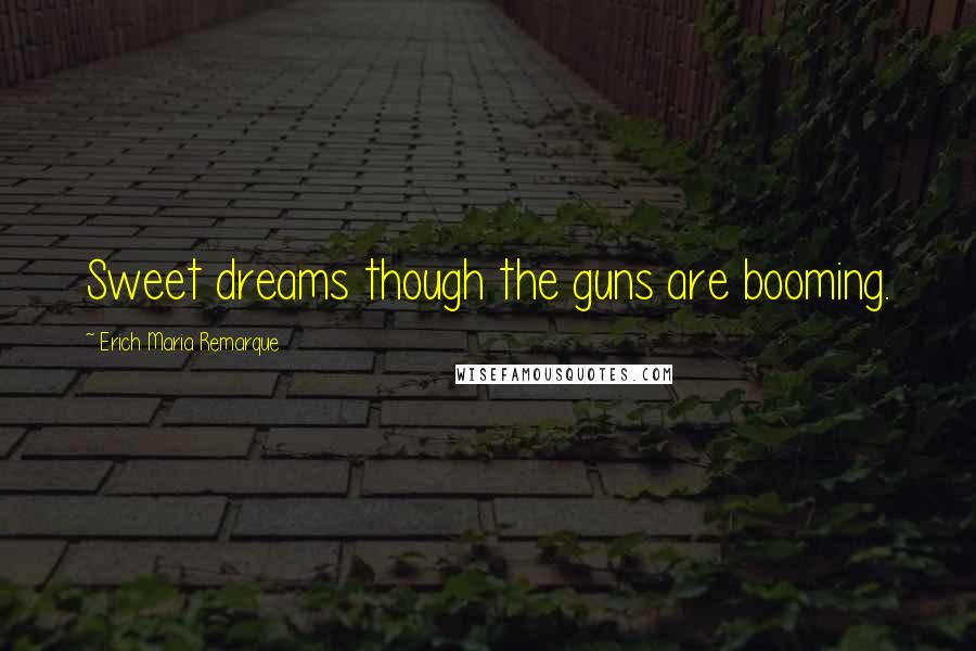 Erich Maria Remarque Quotes: Sweet dreams though the guns are booming.