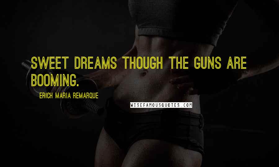 Erich Maria Remarque Quotes: Sweet dreams though the guns are booming.