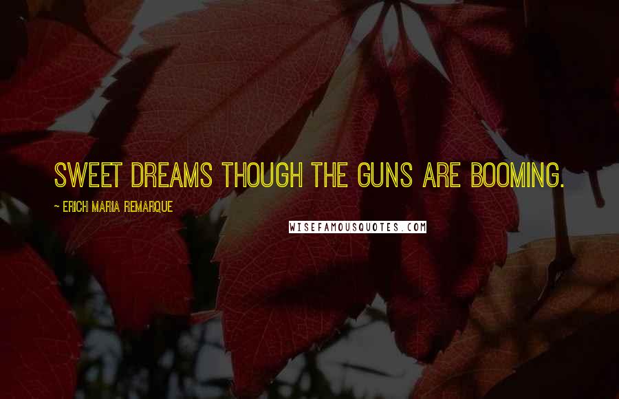 Erich Maria Remarque Quotes: Sweet dreams though the guns are booming.