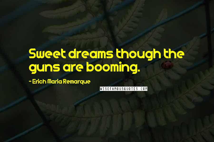 Erich Maria Remarque Quotes: Sweet dreams though the guns are booming.