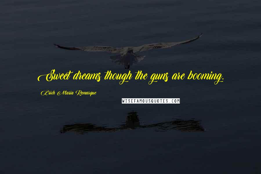Erich Maria Remarque Quotes: Sweet dreams though the guns are booming.