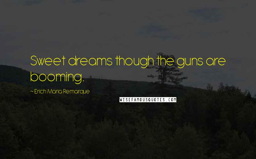 Erich Maria Remarque Quotes: Sweet dreams though the guns are booming.