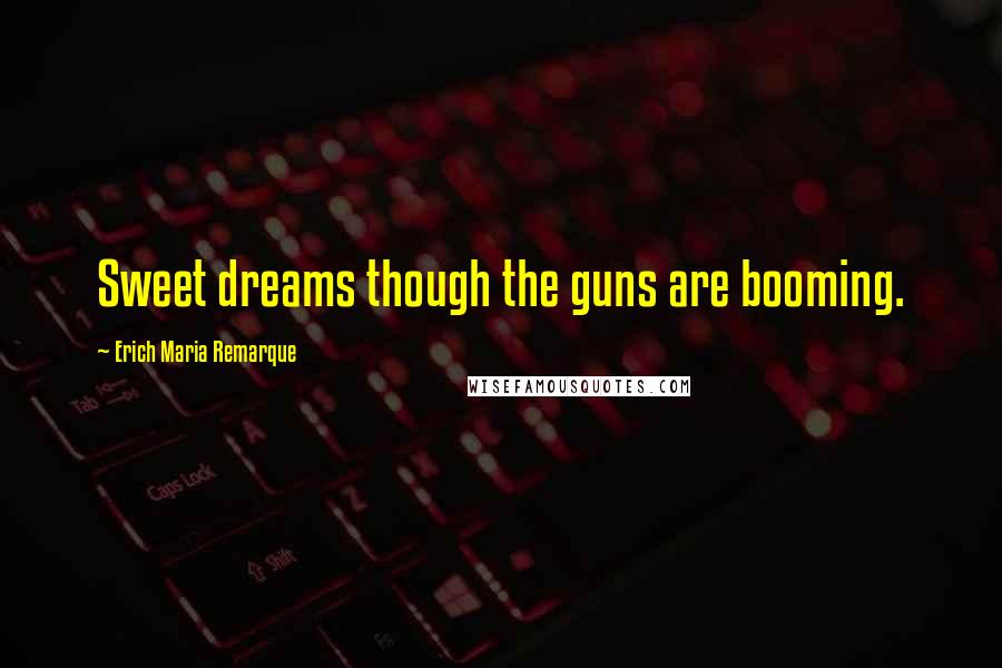 Erich Maria Remarque Quotes: Sweet dreams though the guns are booming.