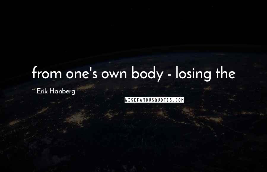 Erik Hanberg Quotes: from one's own body - losing the