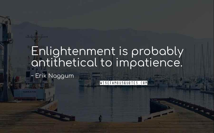 Erik Naggum Quotes: Enlightenment is probably antithetical to impatience.