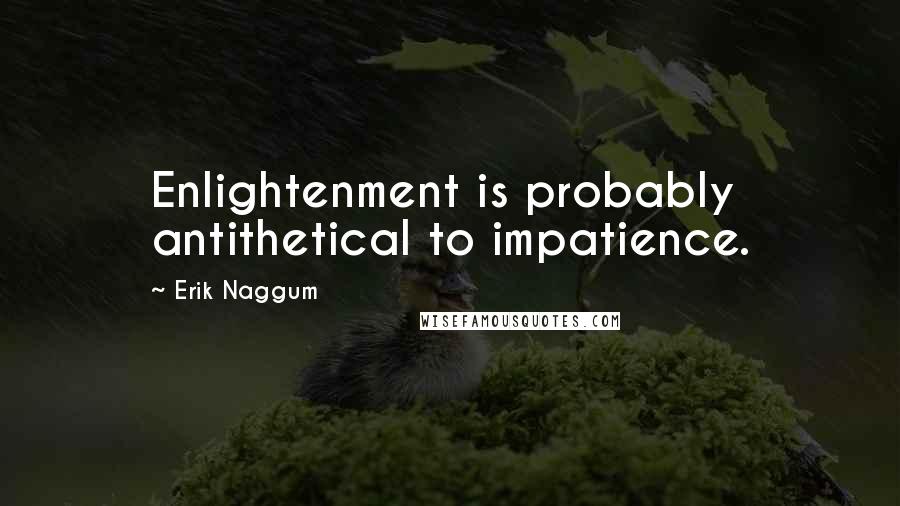 Erik Naggum Quotes: Enlightenment is probably antithetical to impatience.