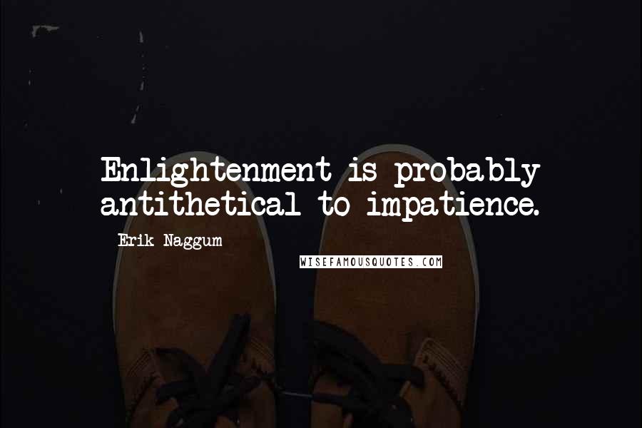 Erik Naggum Quotes: Enlightenment is probably antithetical to impatience.