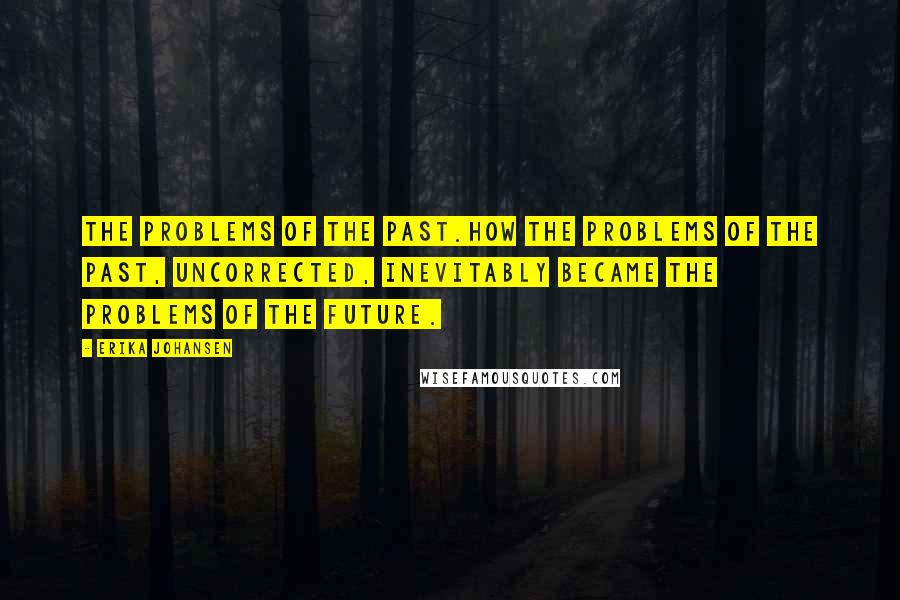 Erika Johansen Quotes: The problems of the past.How the problems of the past, uncorrected, inevitably became the problems of the future.