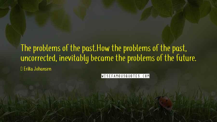 Erika Johansen Quotes: The problems of the past.How the problems of the past, uncorrected, inevitably became the problems of the future.