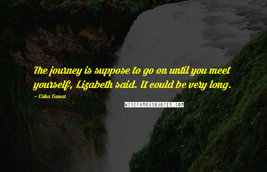 Erika Tamar Quotes: The journey is suppose to go on until you meet yourself, Lizabeth said. It could be very long.