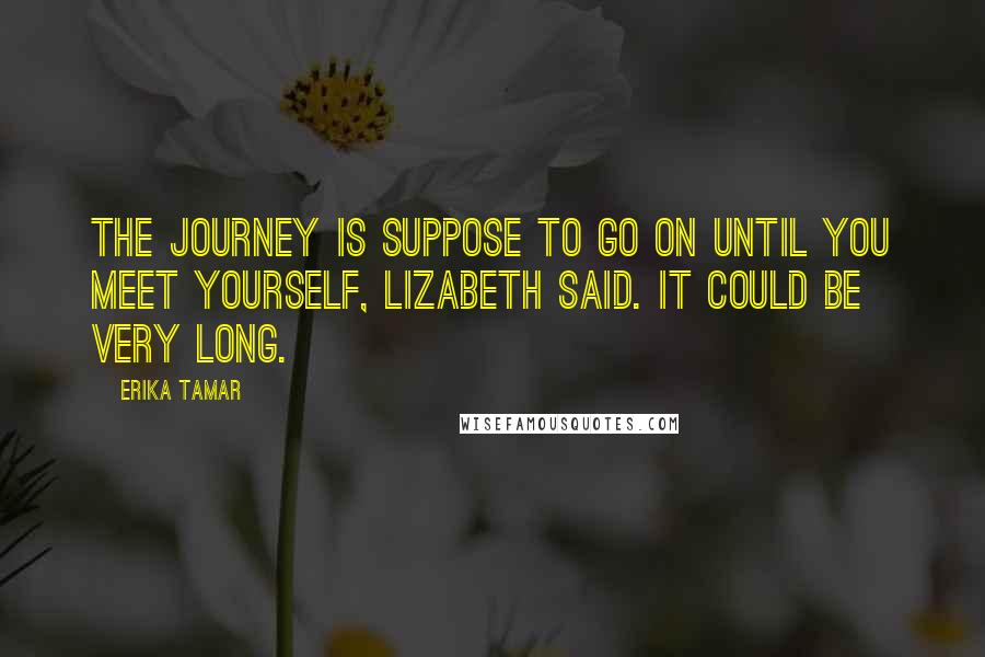 Erika Tamar Quotes: The journey is suppose to go on until you meet yourself, Lizabeth said. It could be very long.