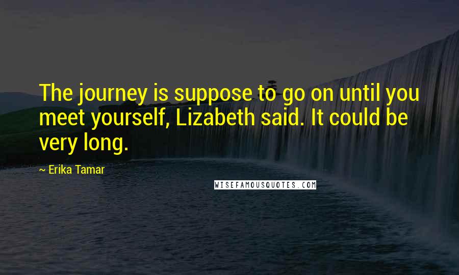 Erika Tamar Quotes: The journey is suppose to go on until you meet yourself, Lizabeth said. It could be very long.