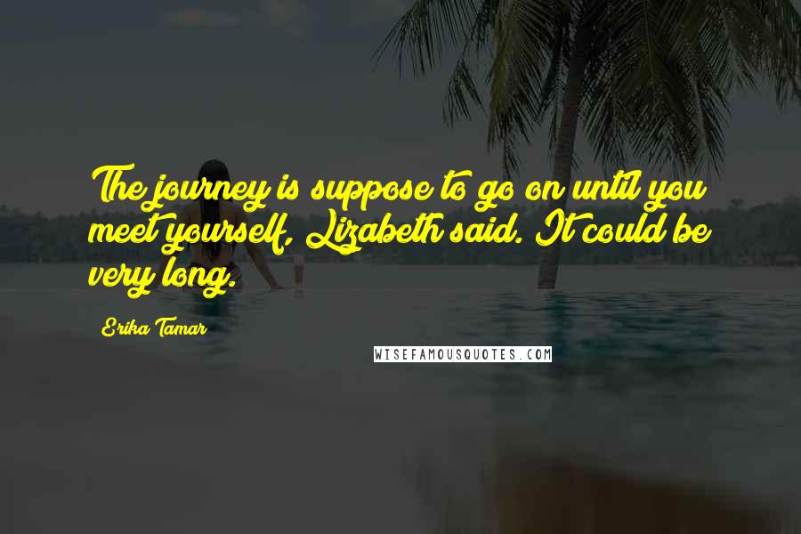 Erika Tamar Quotes: The journey is suppose to go on until you meet yourself, Lizabeth said. It could be very long.