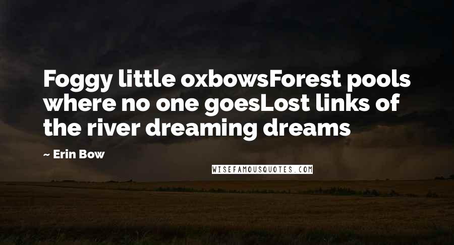 Erin Bow Quotes: Foggy little oxbowsForest pools where no one goesLost links of the river dreaming dreams