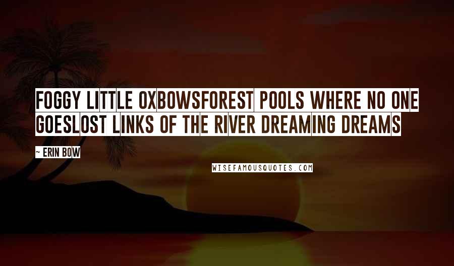 Erin Bow Quotes: Foggy little oxbowsForest pools where no one goesLost links of the river dreaming dreams