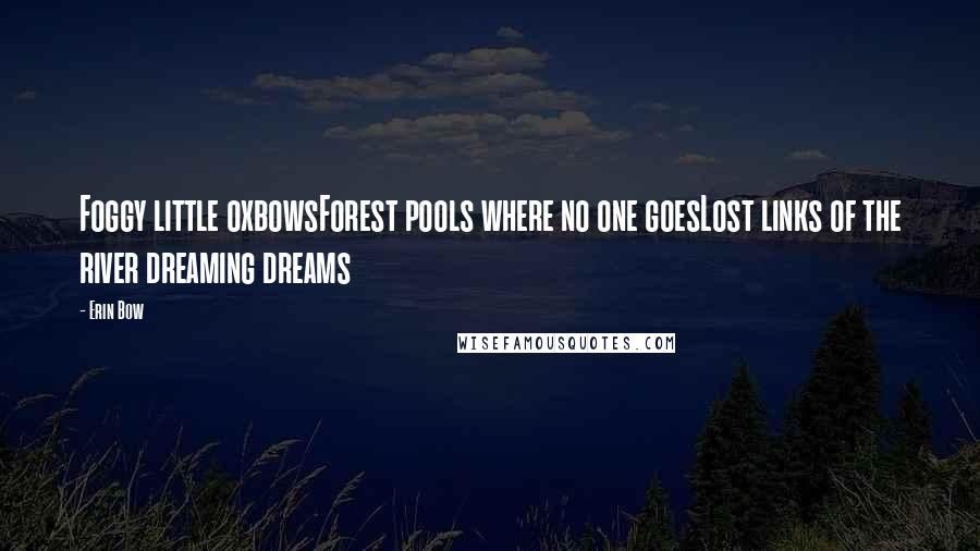 Erin Bow Quotes: Foggy little oxbowsForest pools where no one goesLost links of the river dreaming dreams