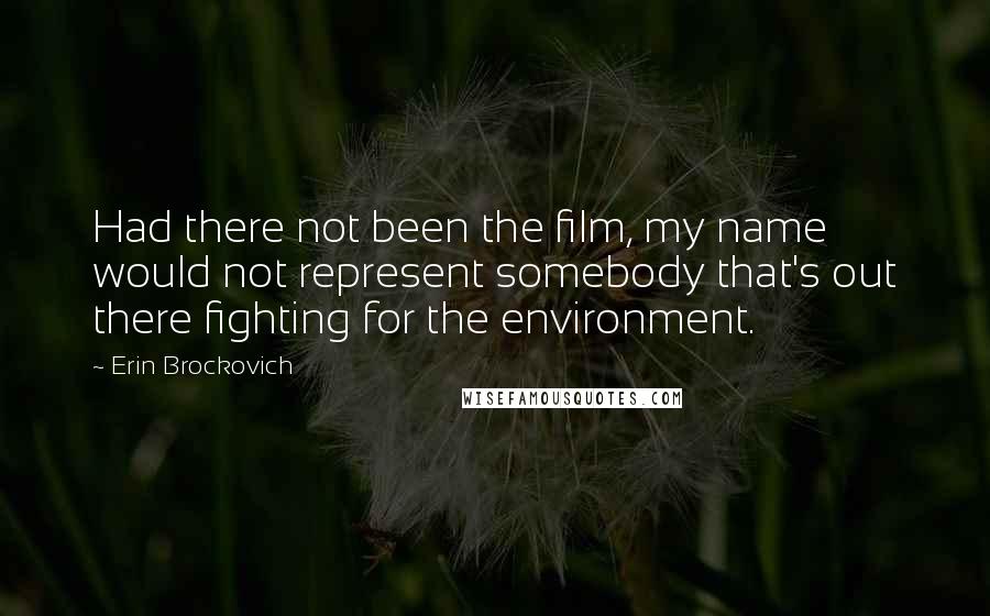 Erin Brockovich Quotes: Had there not been the film, my name would not represent somebody that's out there fighting for the environment.